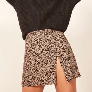 Reformation Leopard Print Mini Skirt